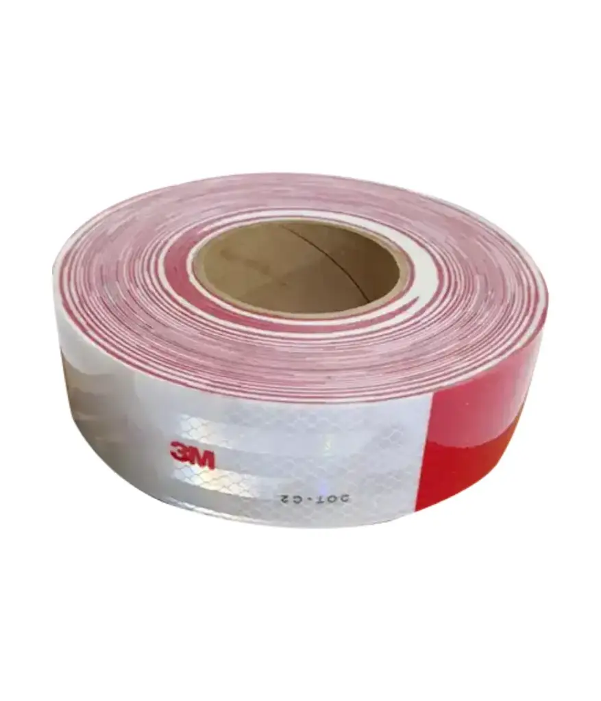 Cinta reflectiva 3M rojo/blanco (5cm x rollo 45) mtr