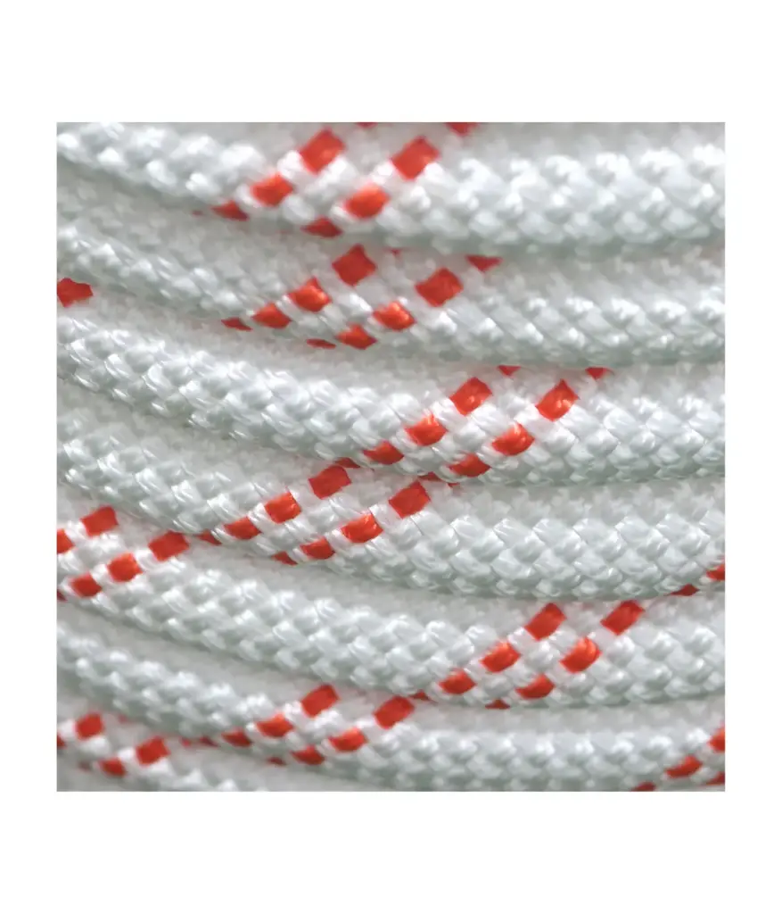 Cabo Calibre # 12mm Nylon Trenz 3 hebras Blanco/roja (metro)