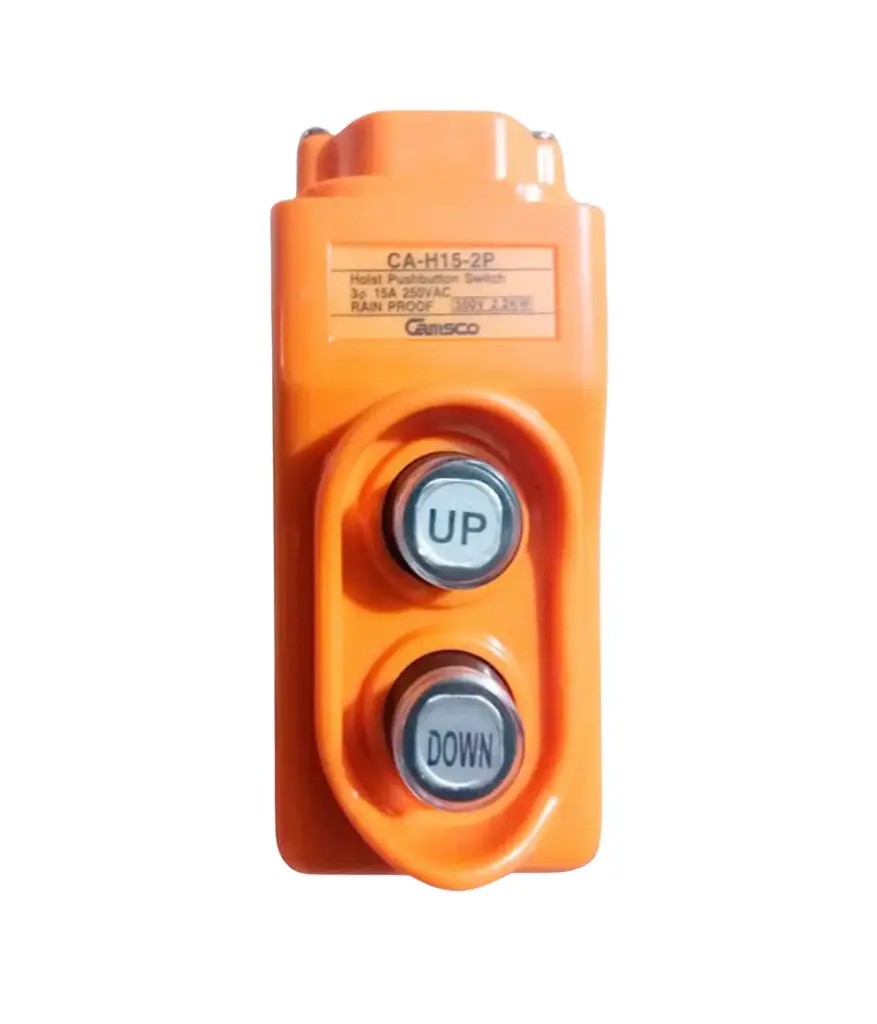 Botonera Colgante 15A 2.2kw 2pulsad. 250VAC (CA-H15-2P) CAMSCO