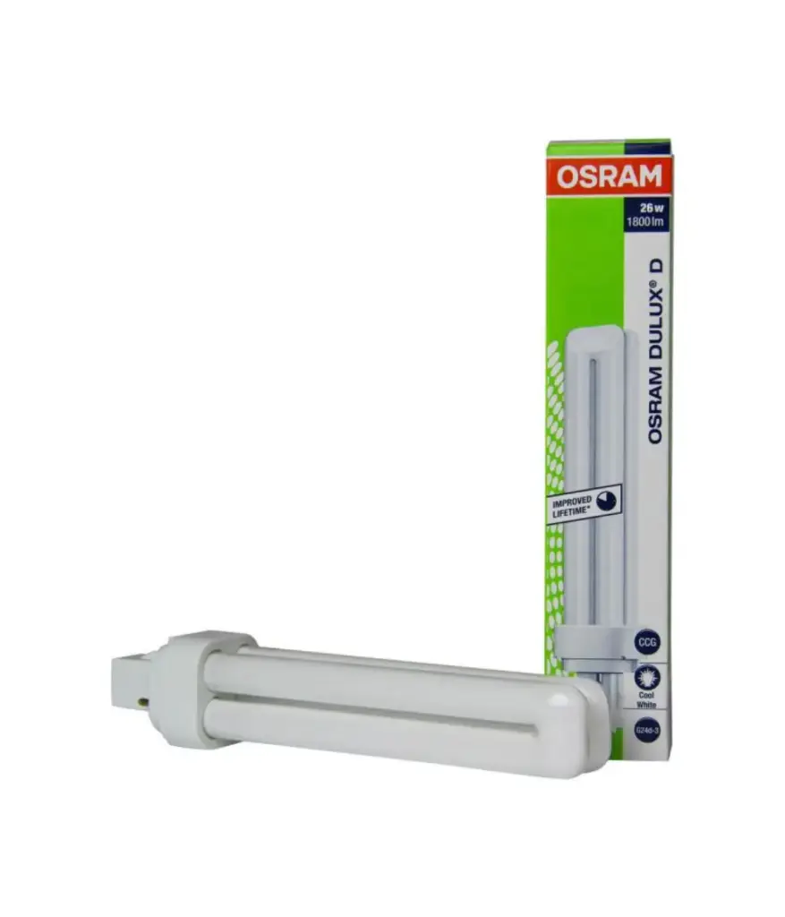 Foco ahorrador 26w 2U OSRAM p/engrampe 2 PIN