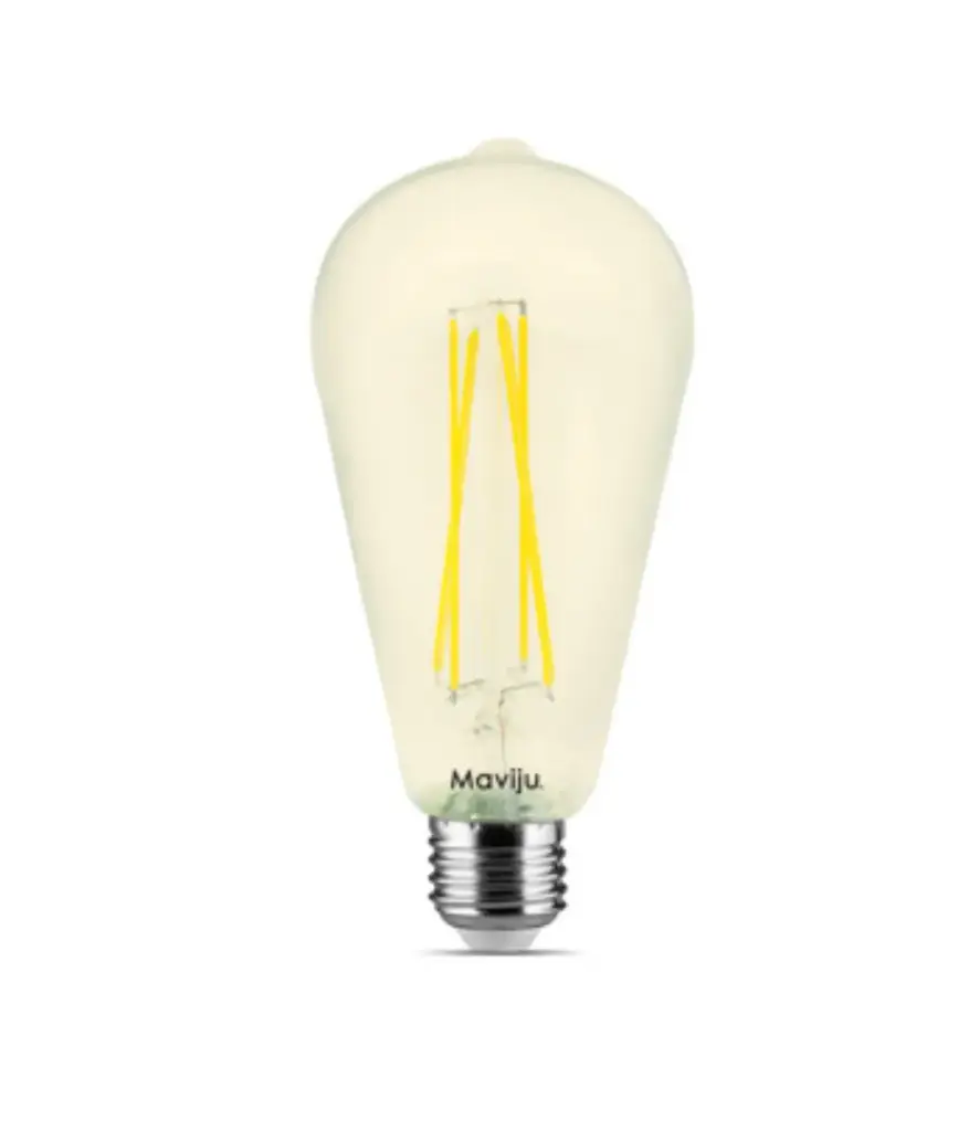 Foco LED Ambar Gota 4W E27 120V ST64 MAVIJU luz calida 2200K