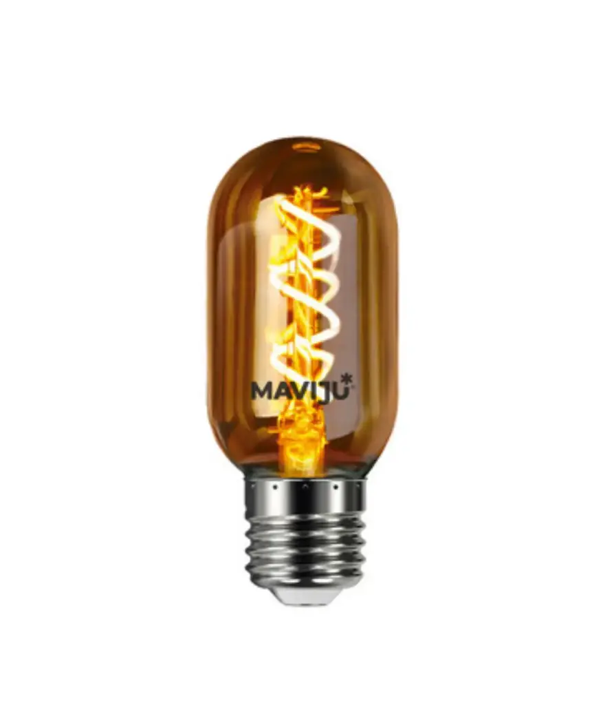 Foco LED Ambar tubular 4W E27 120V MAVIJU luz calida