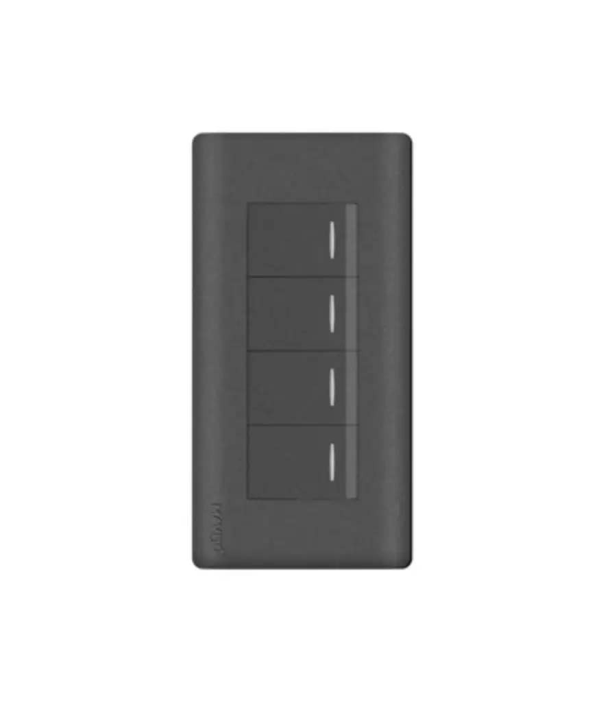 Interruptor cuadruple Polifuncional p/empotrar MAVIJU Negro 10A 125/250V