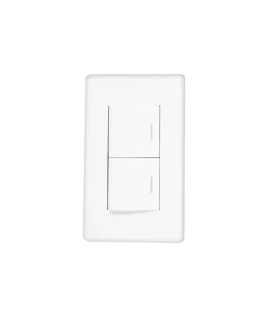 Interruptor doble p/empotrar MAVIJU blanco Optimus 10A 125V