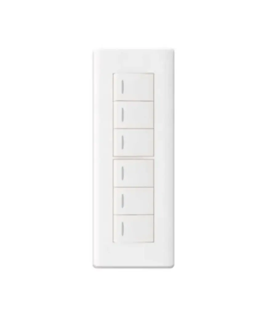 Interruptor sextuple Polifuncional p/empotrar MAVIJU blanco 10A 125/250V