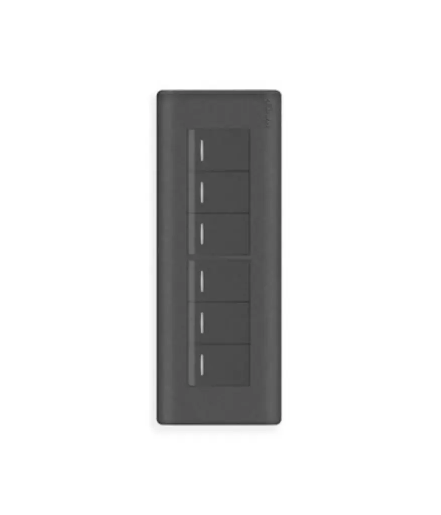 Interruptor sextuple Polifuncional p/empotrar MAVIJU Negro 10A 125/250V