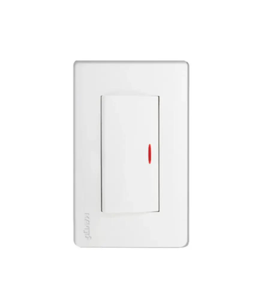 Interruptor simple p/emportrar c/luz piloto MAVIJU blanco 10A 125/220V