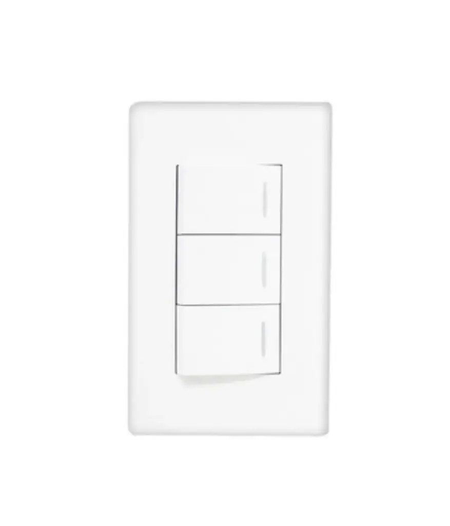 Interruptor triple conmutador p/empotrar MAVIJU Blanco 10a 125/250v