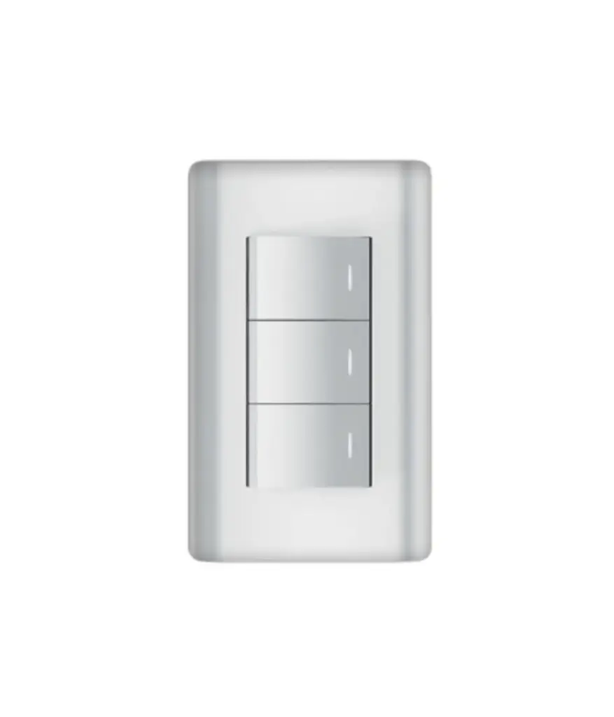 Interruptor triple conmutador p/empotrar MAVIJU Plateado 10A 125/250V