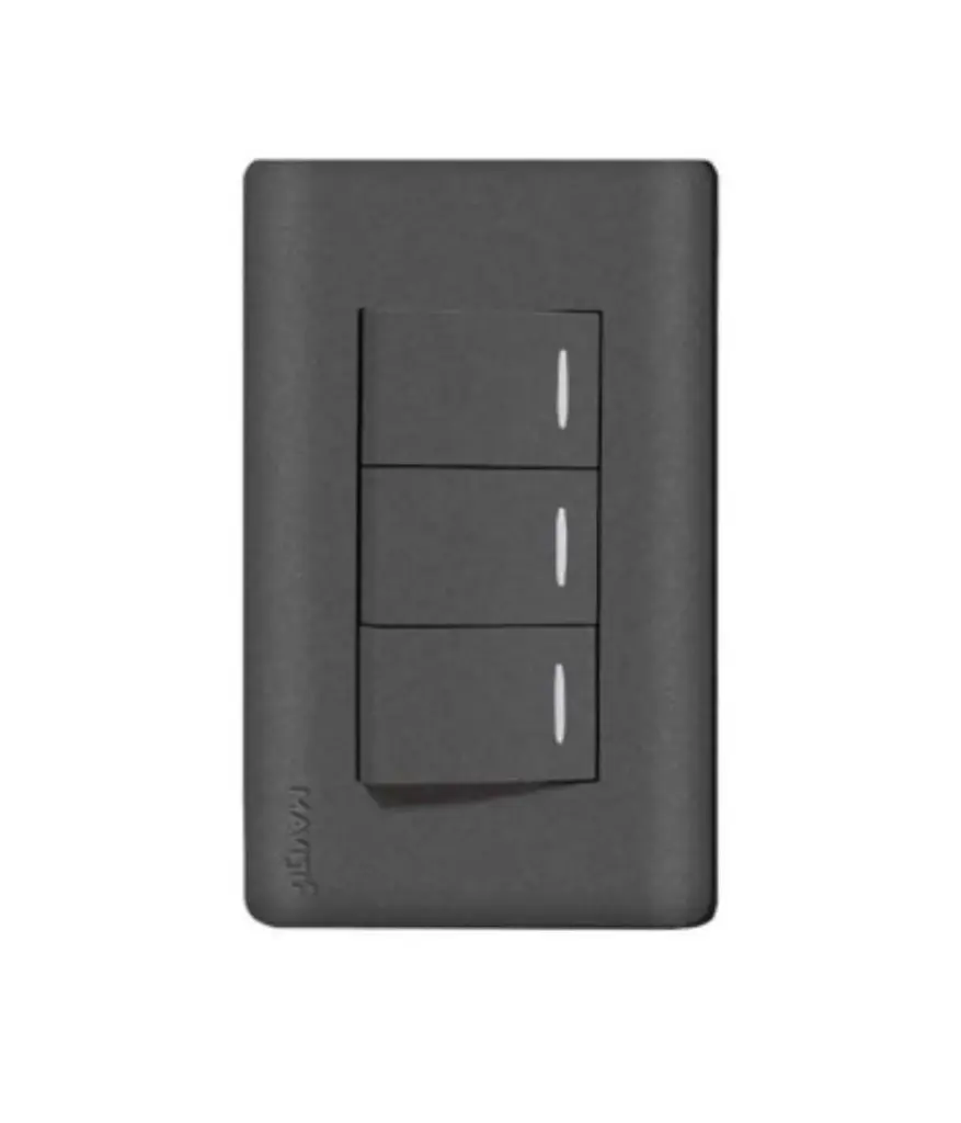 Interruptor triple p/empotrar MAVIJU Negro 10a 125/250v