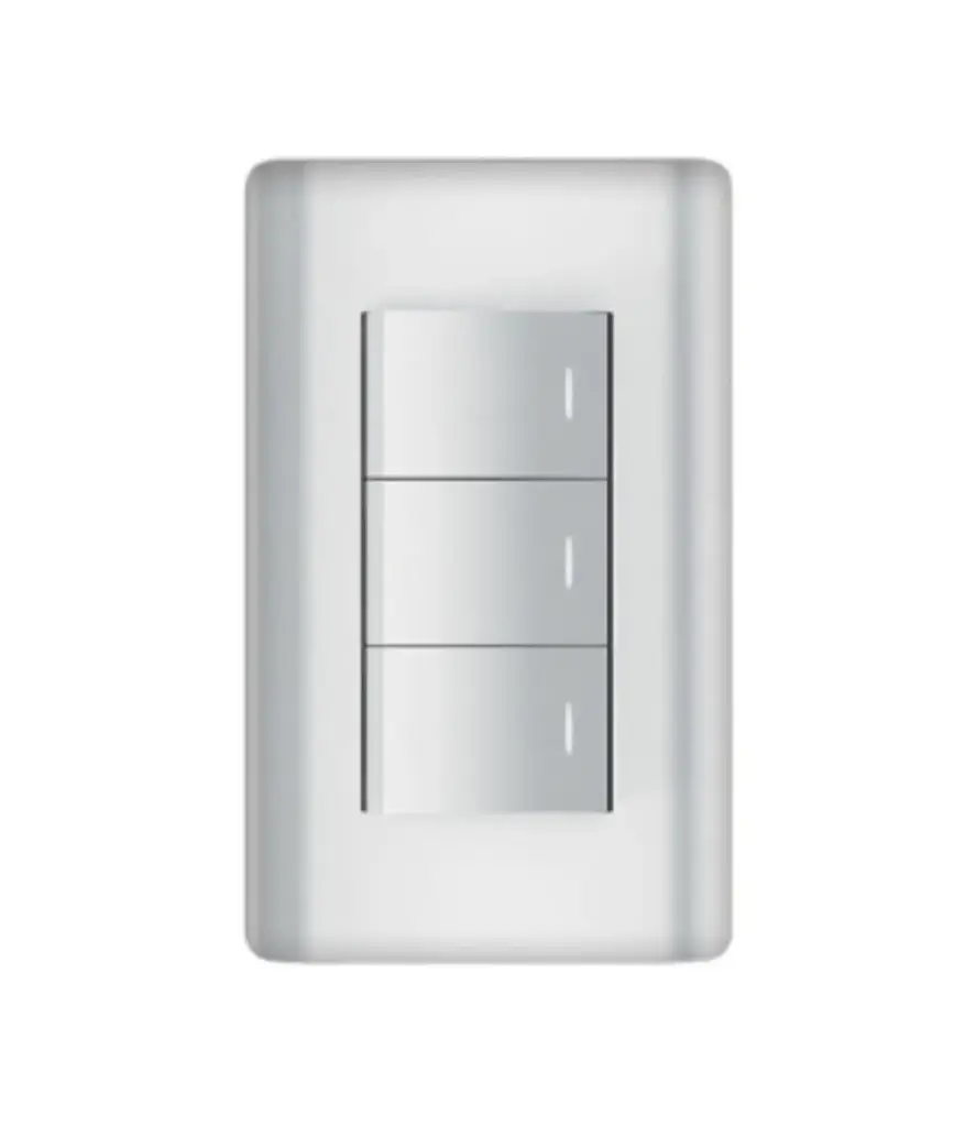 Interruptor triple p/empotrar MAVIJU Plateado 10A 125/250V