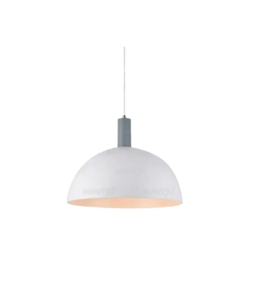 Lampara Colgante Decorat. 1L E27 110V Metal Campana blanco/celeste MAVIJU s/foco