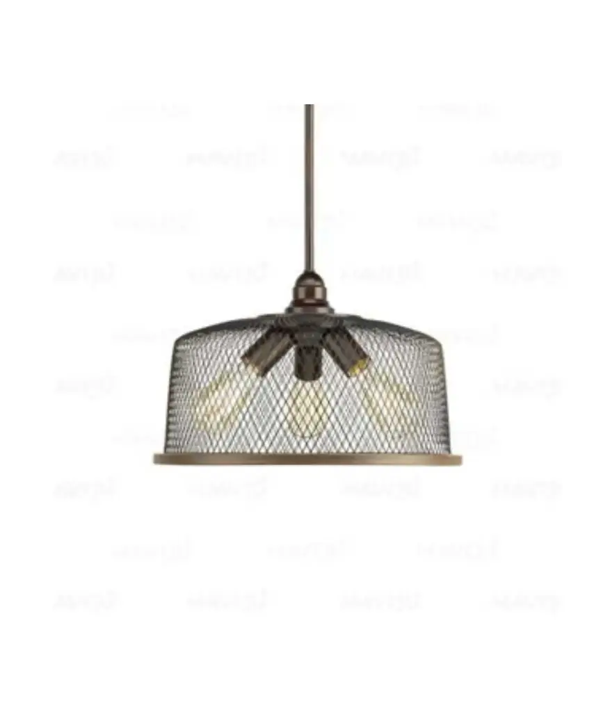 Lampara Colgante Decorat. 3L E27 110V Metal Malla Cafe MAVIJU s/foco