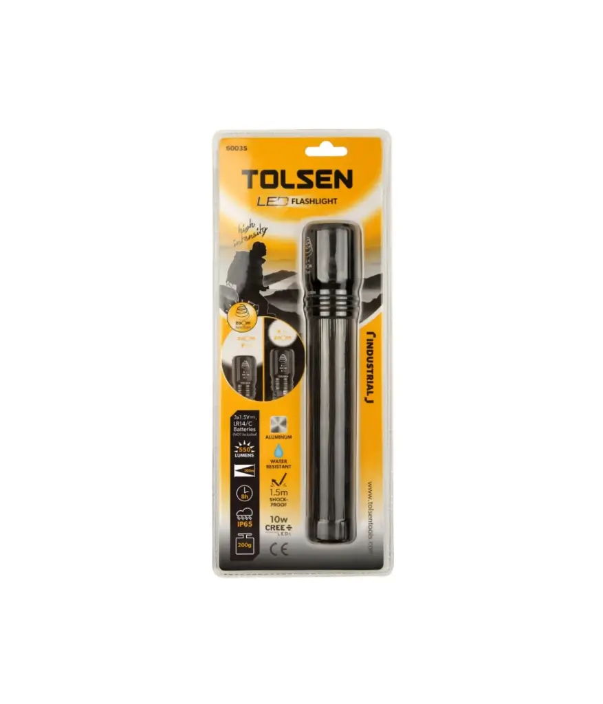 Linterna LED 550LM a pila 3C TOLSEN s/pila