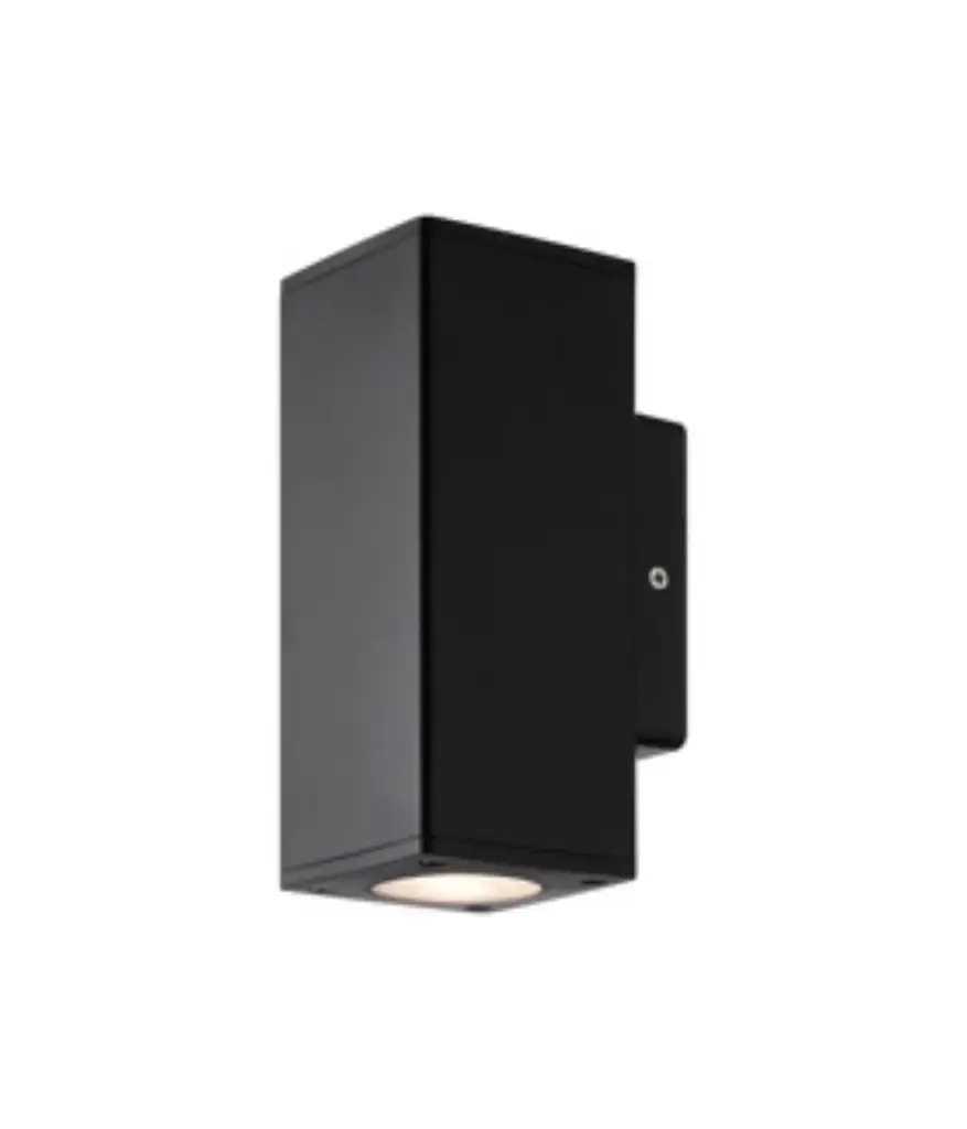 Luminaria Aplique 2L GU10 IP54 Bidireccional Negro Cilindrico MAVIJU p/pared s/foco