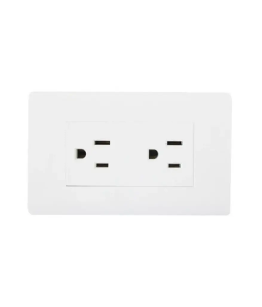 Tomacorriente doble pola/empotrar MAVIJU 15A 125V Marfil
