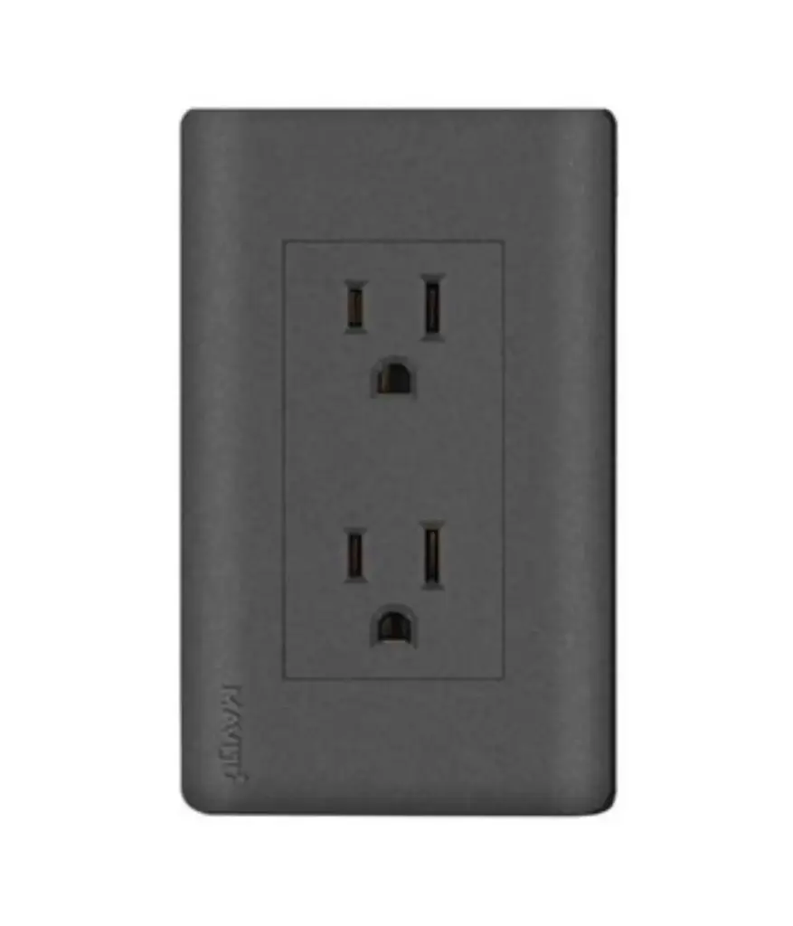 Tomacorriente doble pola/empotrar MAVIJU GFCI 15A 125V Negro