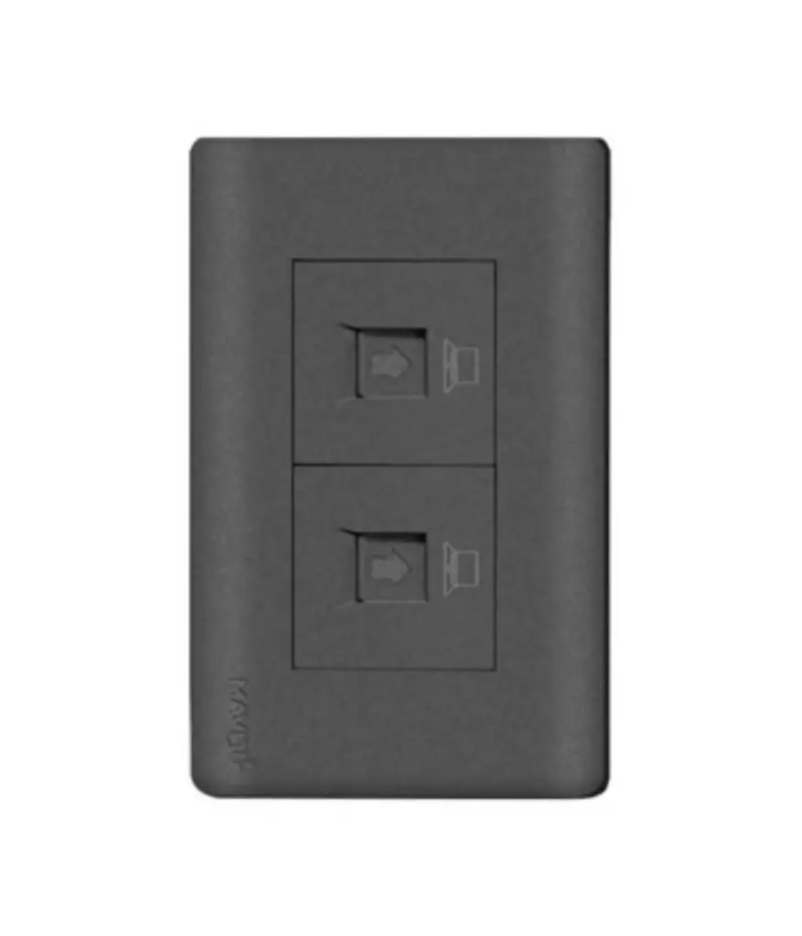 Toma p/Datos RJ45 (2serv) p/empotrar Negro MAVIJU CAT6