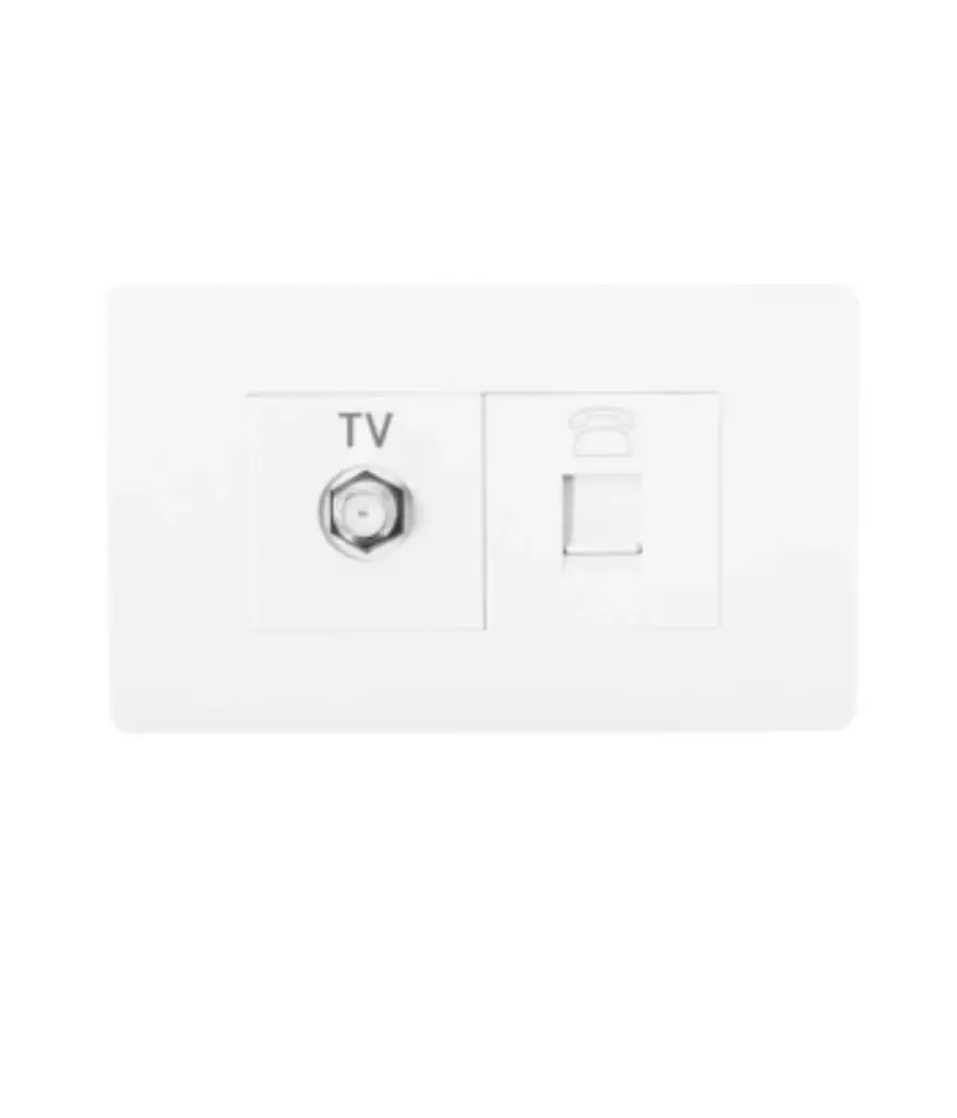 Toma p/Telefono RJ11 + TV coaxial p/empotrar Blanco MAVIJU