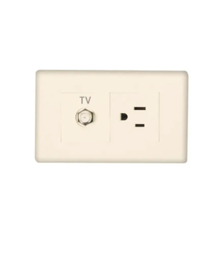Toma p/Telefono RJ11 + TV coaxial p/empotrar Marfil MAVIJU
