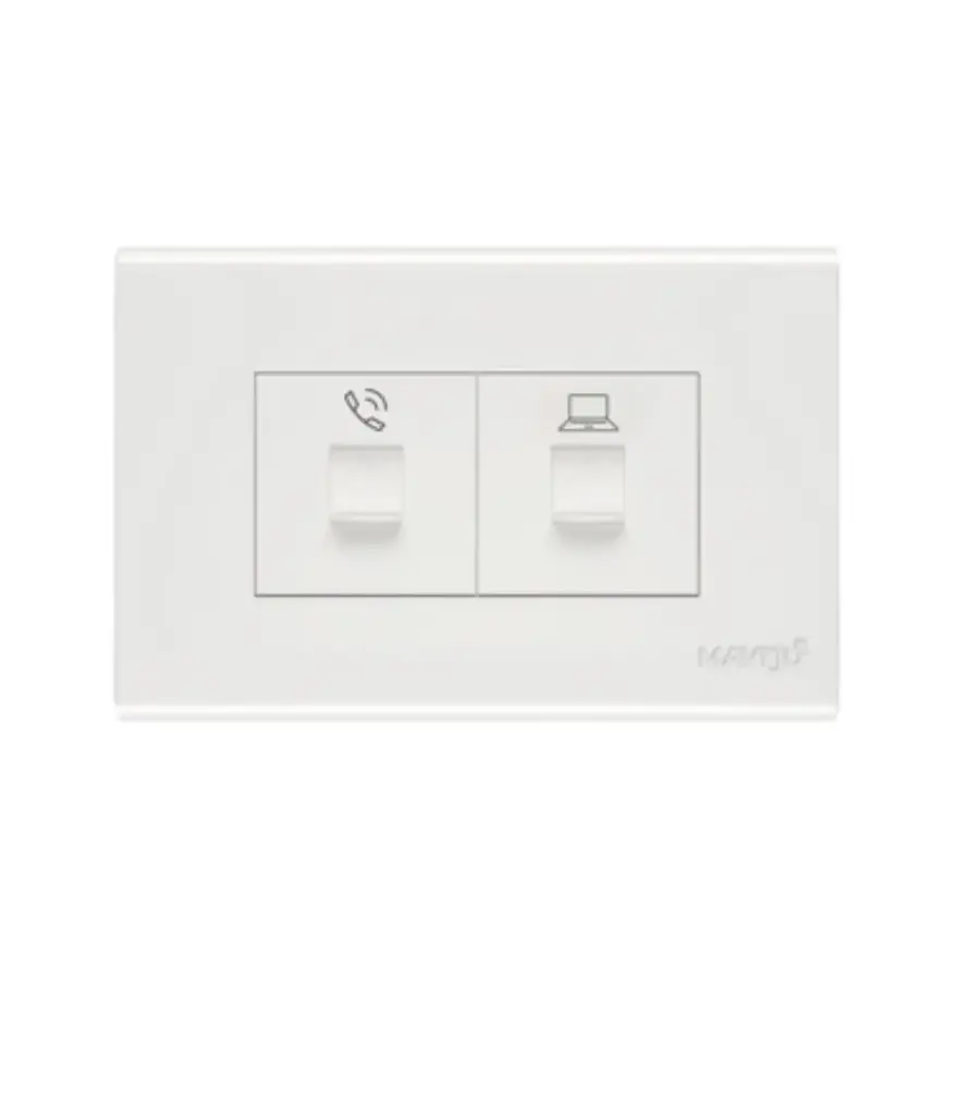 Toma p/Telefono RJ14 (1serv) p/empotrar Plateado MAVIJU