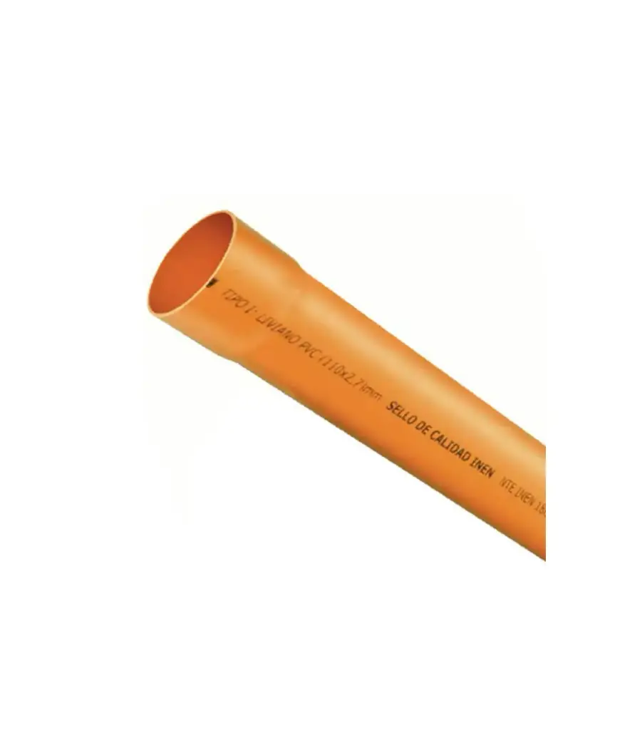Tubo conduit  Novaducto naranja110mm*6mt Plastigama