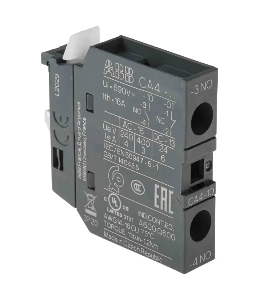 Bloque AUX Frontal CA4-10, 1NA PARA AF9-96 ABB