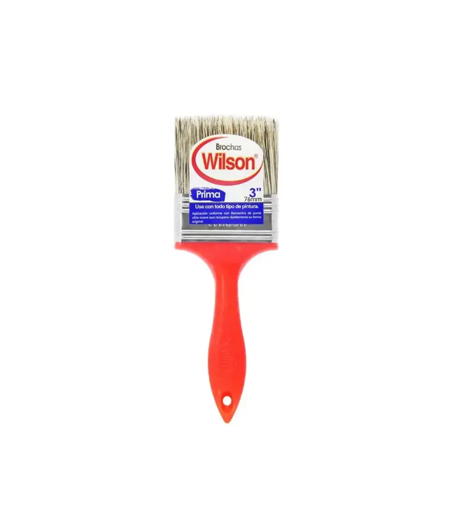 Brocha 3" M/Plastico naranja Prima Wilson
