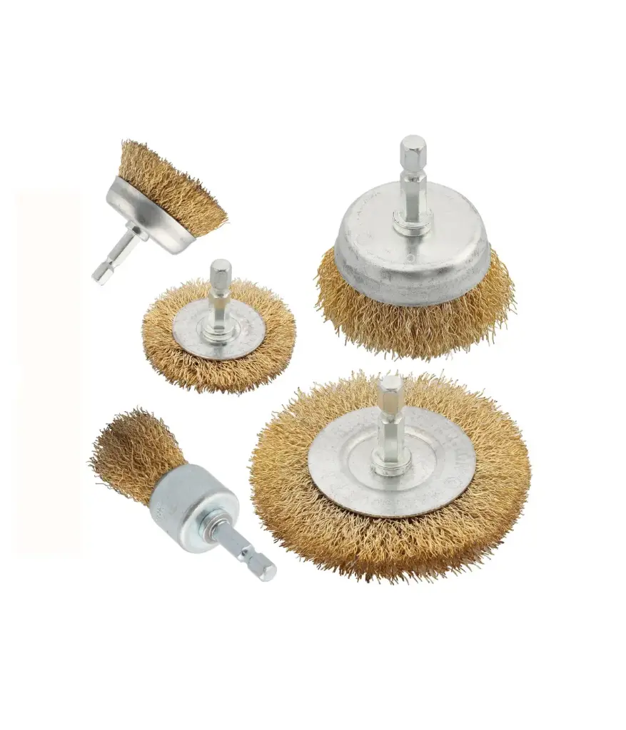 Cepillo de alambre juego (5 pzs) p/taladro WIRE BRUSH