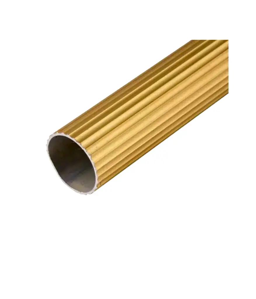 Tubo p/cortina estriado dorado 3/4"x6m (unidad)