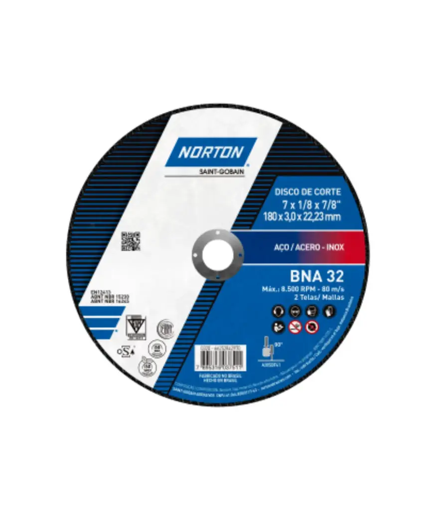 Disco de corte 7*1/8*7/8 metal/acer-inox NORTON