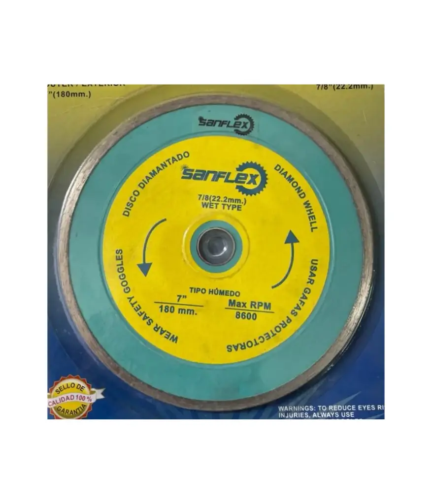 Disco de diamante 9"x 7/8" continuo SANFLEX
