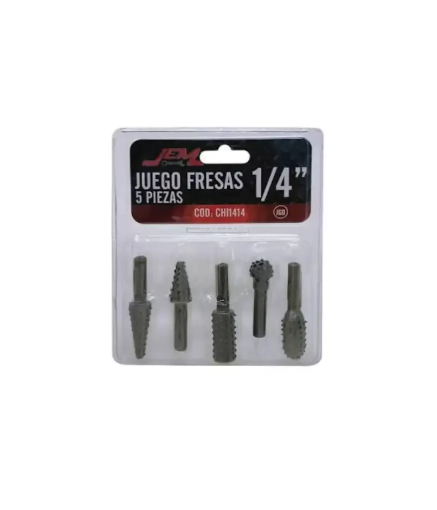 Fresa jgo p/tupy 5pzs eje 1/4 JEM METALICAS