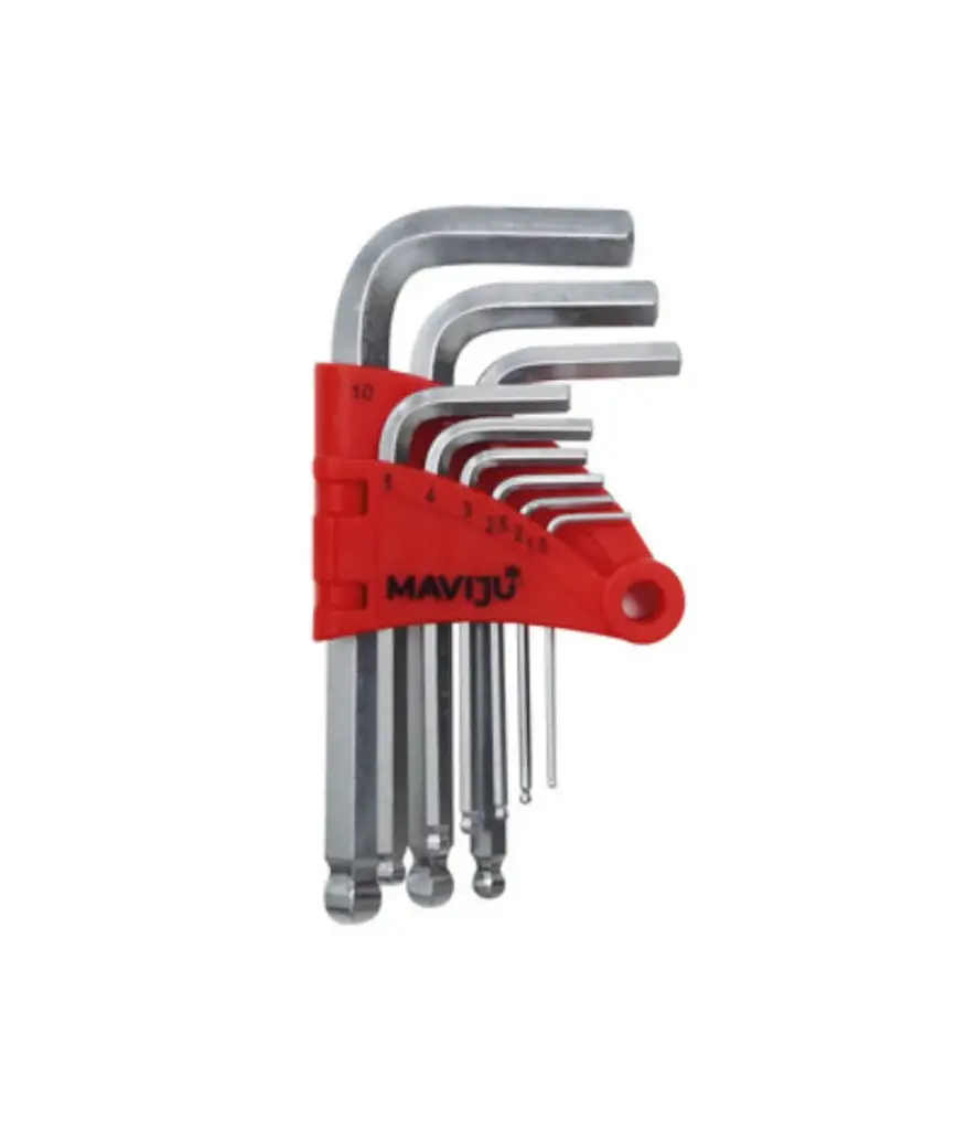 Llave Allen 1.5 a 10mm (9 pzas) largo punta redonda MAVIJU