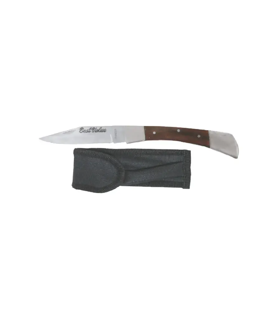 Navaja de bolsillo BEST VALUE 7" acero inox c/mago madera (H12005)