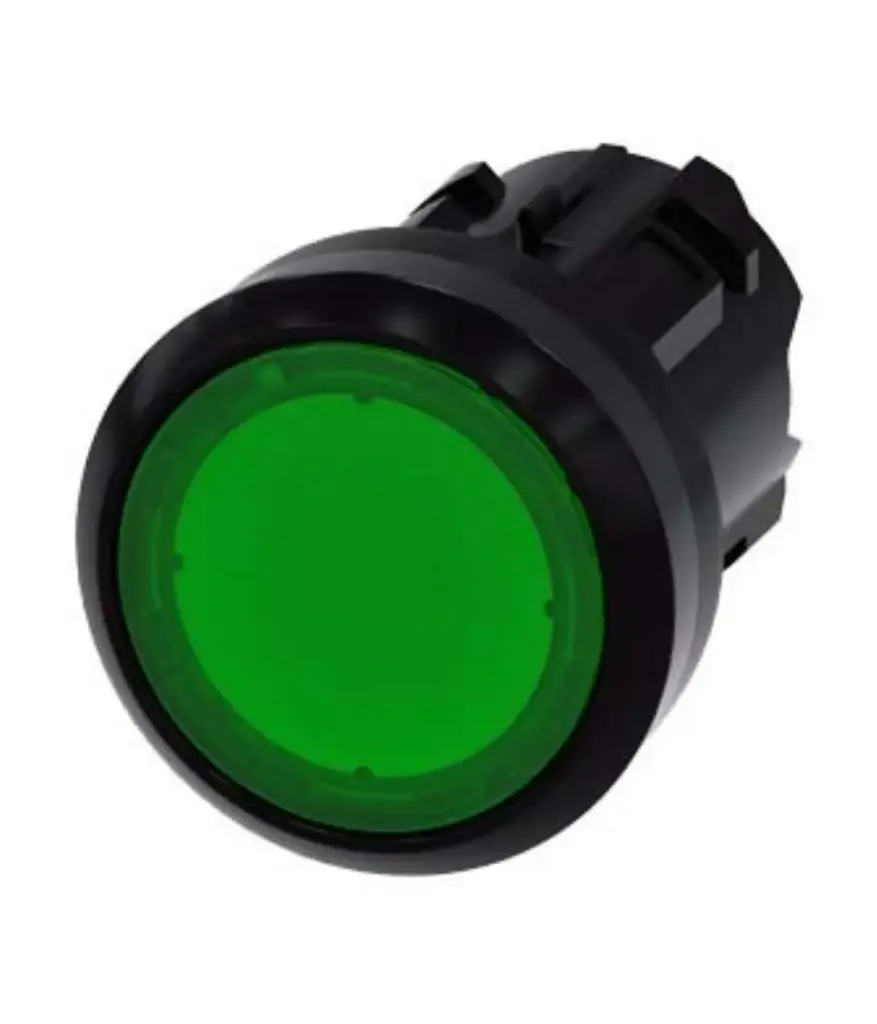 PULSADOR 22MM PLAST VERDE LUMINOSO GE (152502)