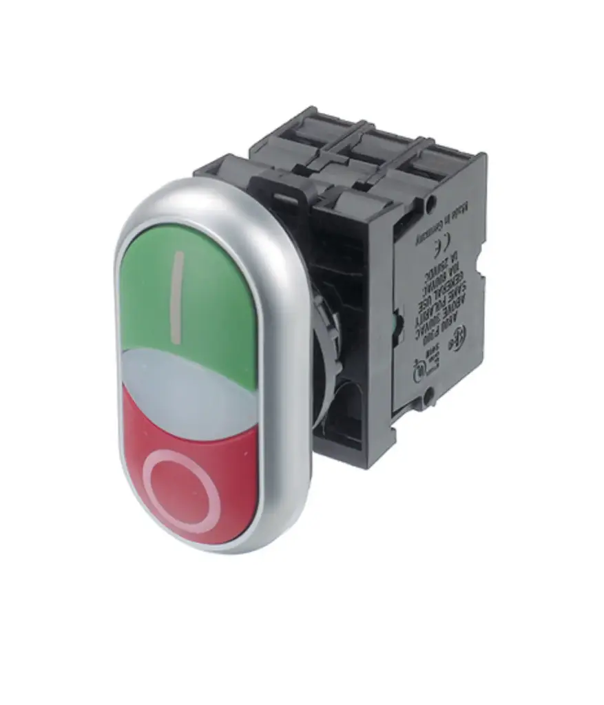 Pulsador doble I-O luminoso PLAST. WEG (12923174/10046334)