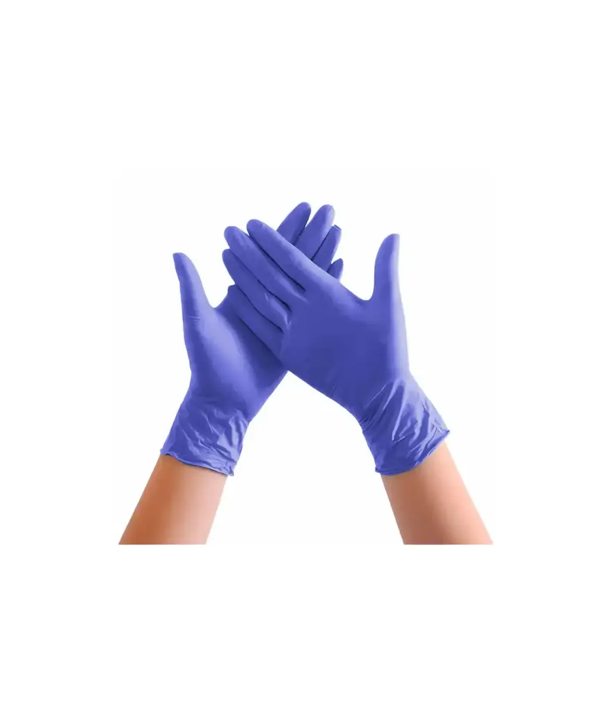 Guantes de examinacion talla #10 (L)  NITRILE Azul (par)