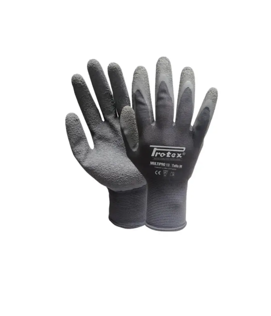 Guantes de lana Multipro 13 (M) c/brea anticorte PROTEX trabajo humedo "Gris"