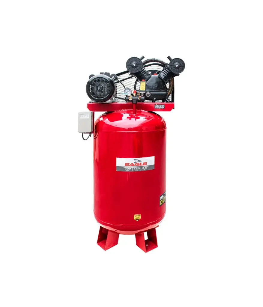 Compresor de aire c/tanque 75gl (VERTICAL) 5.5hp mon. 220v 145PSI EAGLE