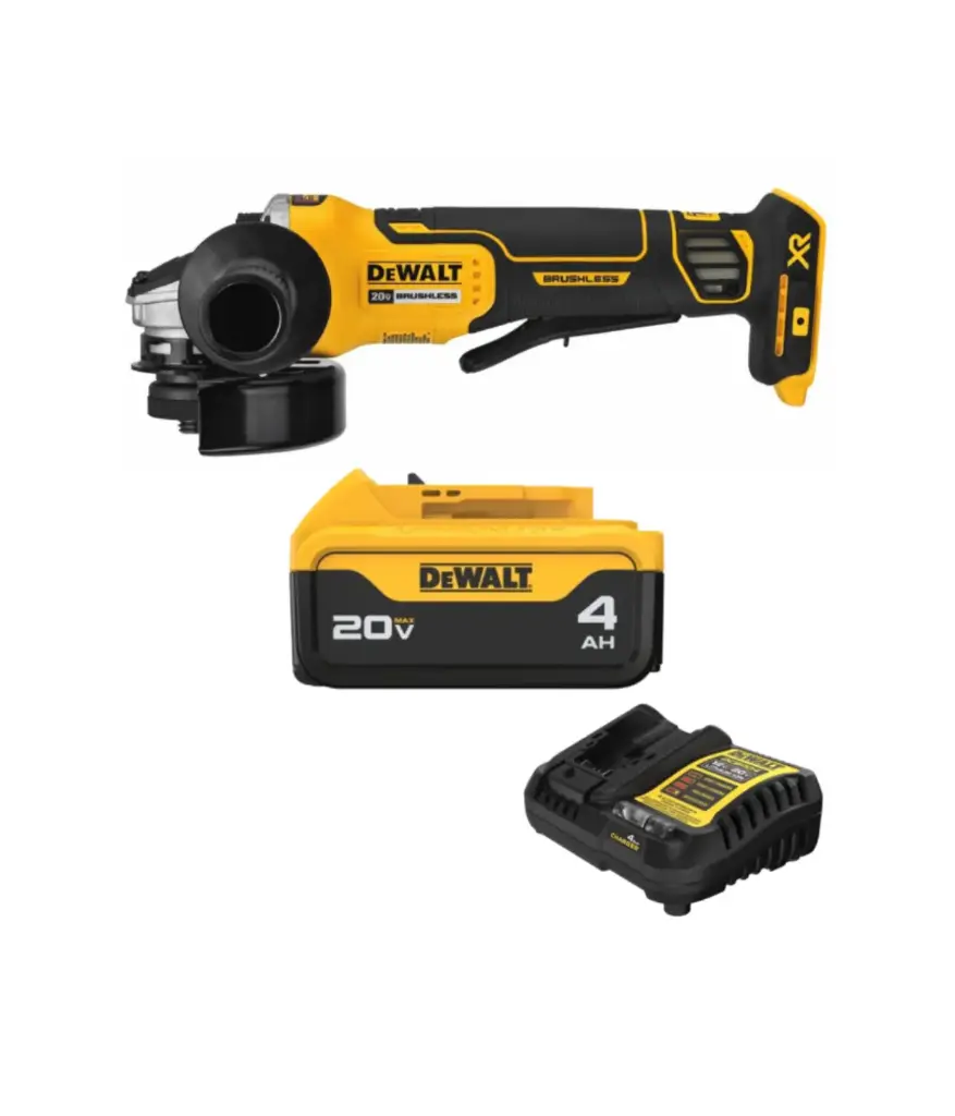 Pulidora amolad. 4 1/2 Inalam. 20v DEWALT c/cargador+maleta+bateria (DWDCG412P2)