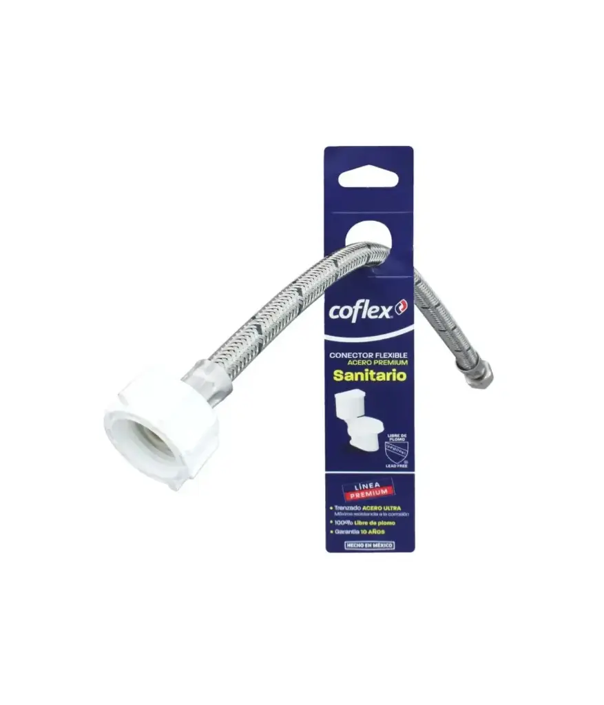 Tubo de abasto 1/2 * 7/8 H/H* 35CM p/lnodoro ACERO INOX. COFLEX