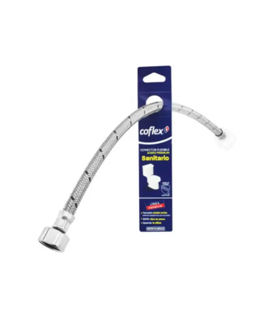 Tubo de abasto H/H 1/2 * 7/8 * 35cm p/inodoro ACERO INOX. COFLEX