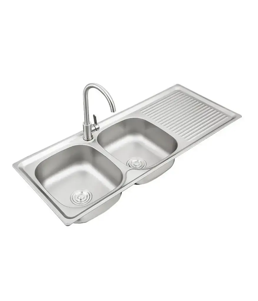 Lavadero freg Doble 120x50cm Acero Inox. MAVIJU C/KT+GRIF LD12050