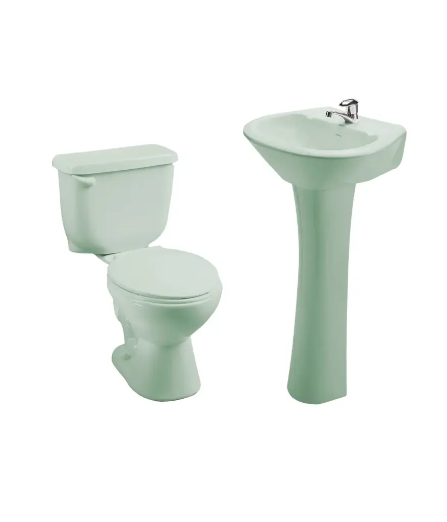 Inodoro Edesa Verde C/LAVABO + Valvula de lavabo CROSS