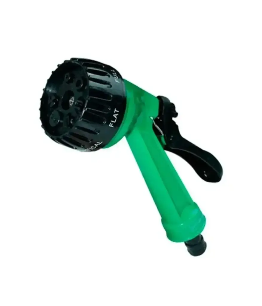Pistola para jardìn plastica verde 7funciones