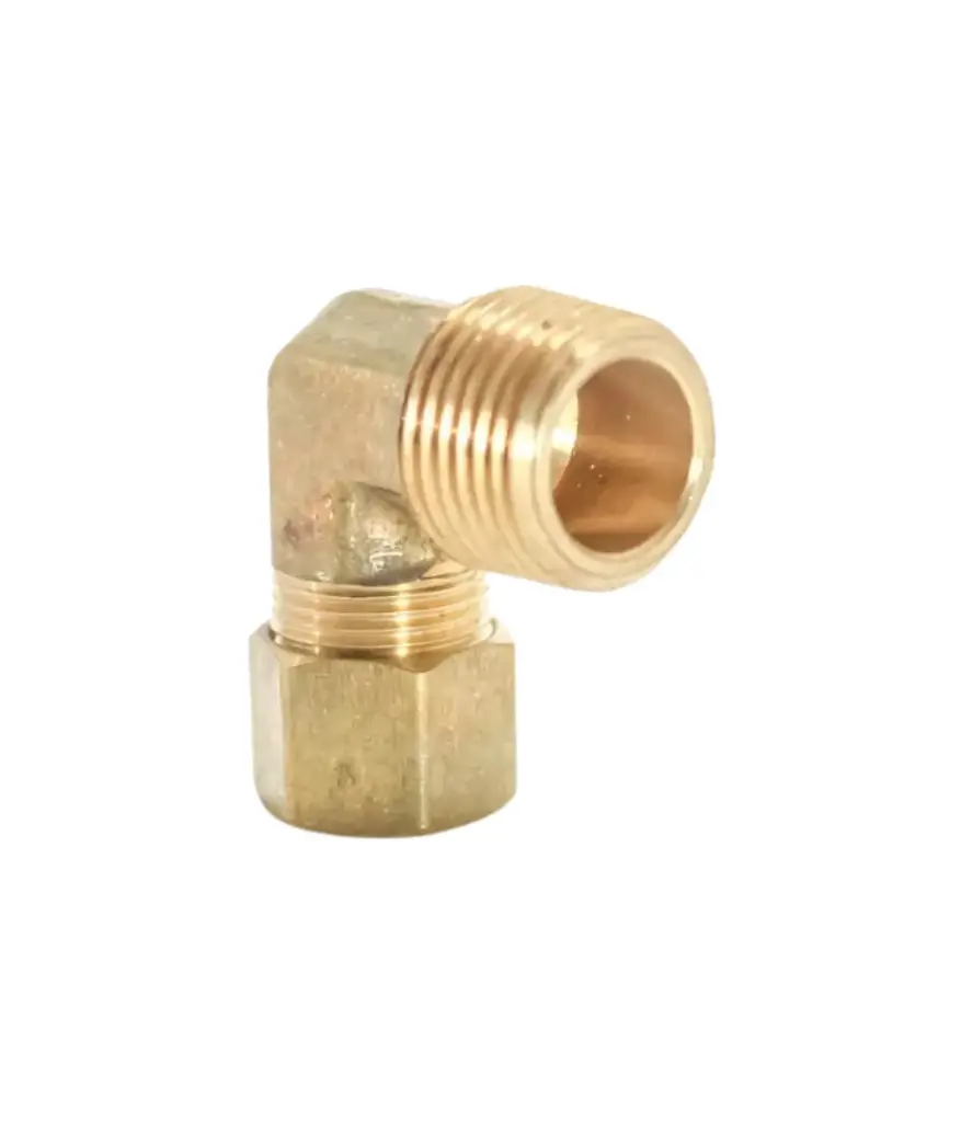 Repuesto p/compresor codo metalico 3/8" AIRFLOW/POWERTEK Bañado en bronce ZB2024