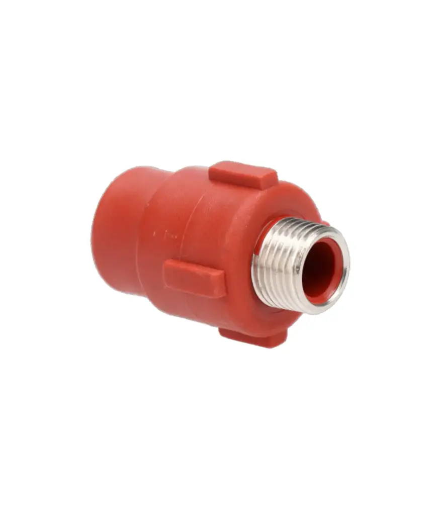 Adaptador macho PP r/r 1/2" x 1/2"  c/incerto metalico