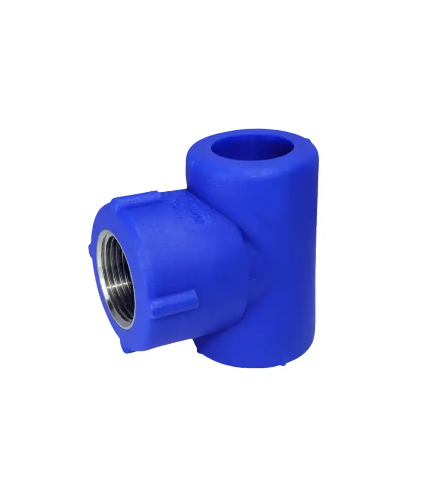 Termofusion Tee pegable 25mm x 1/2" PP C/ins metalico hembra