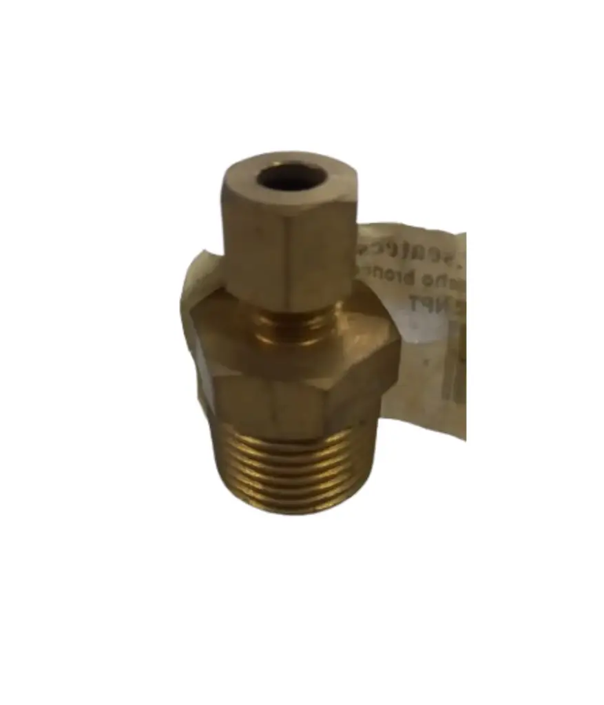 acople macho bronce 1/4" cañeria x 3/8" NPT